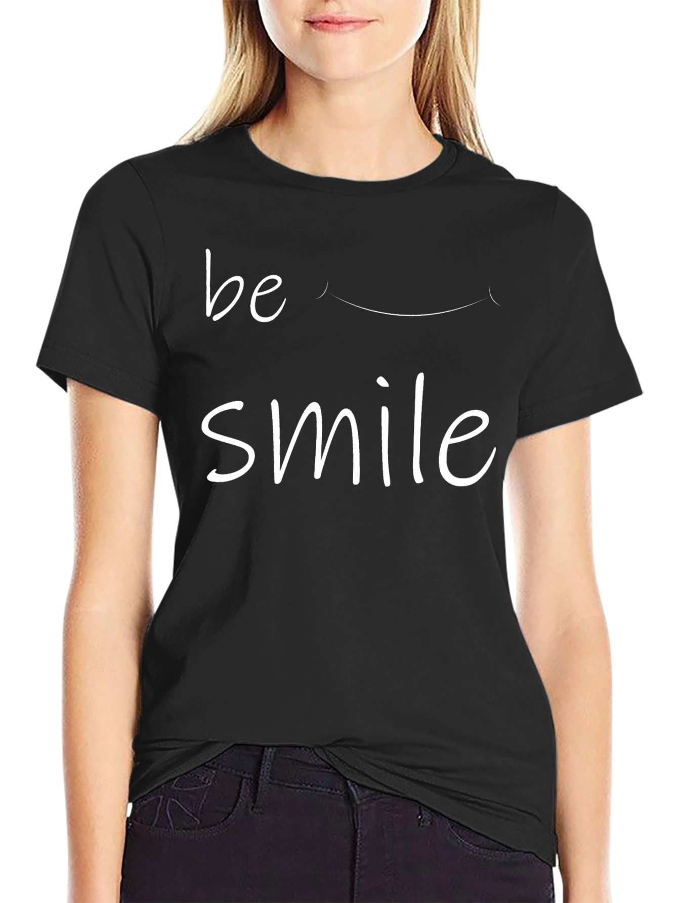 Be Smile T-Shirt - Mens Black Graphic Tee