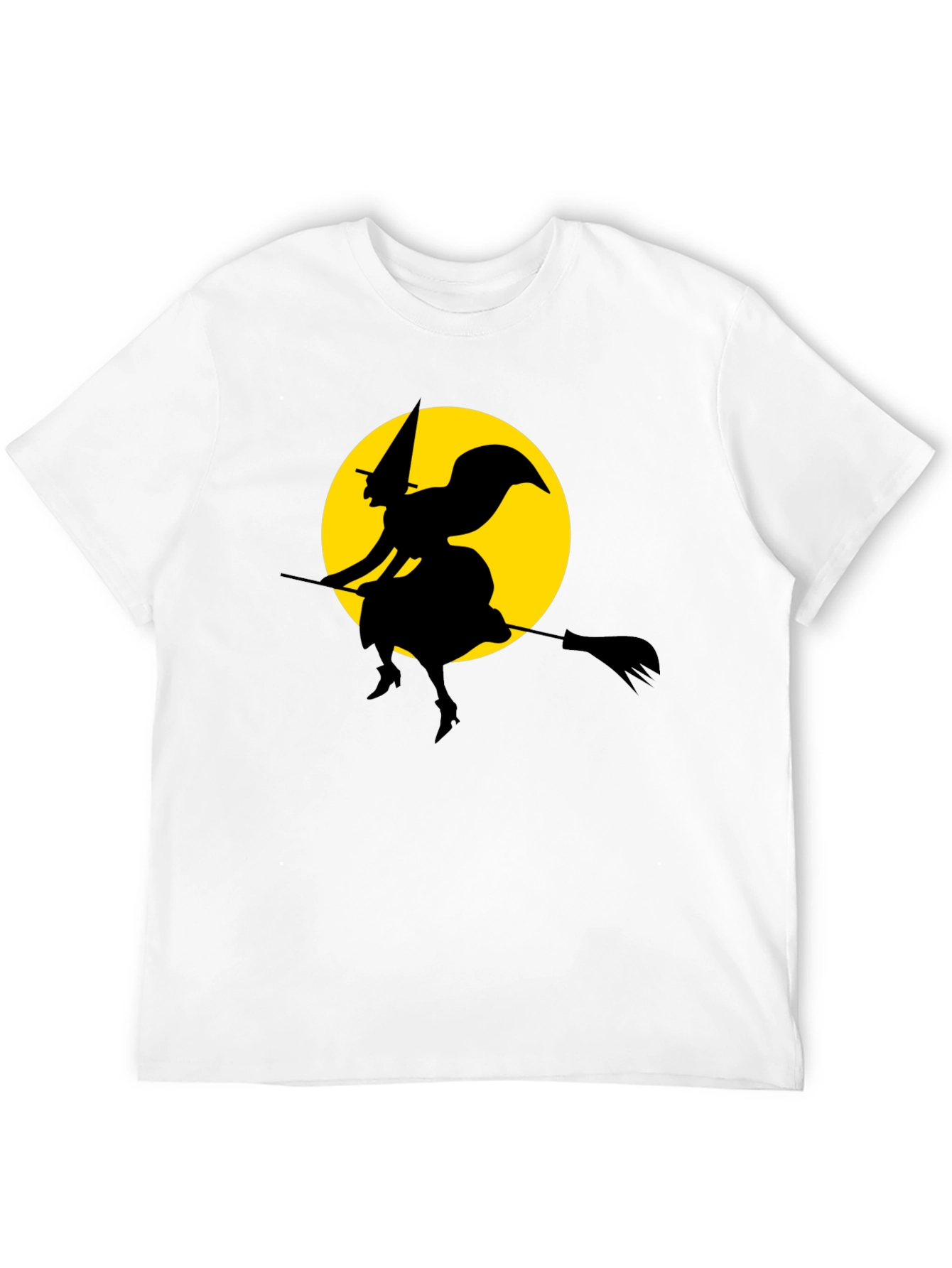 Witch on Broomstick T-Shirt - Spooky Halloween Tee