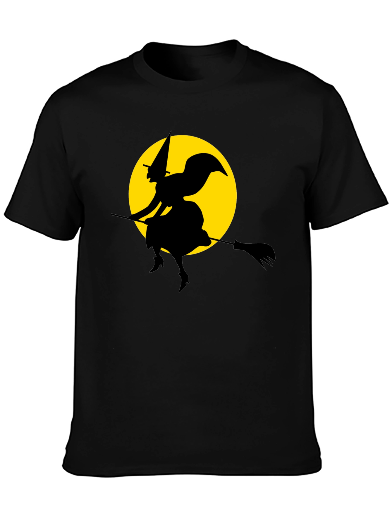 Witch on Broomstick T-Shirt - Spooky Halloween Tee