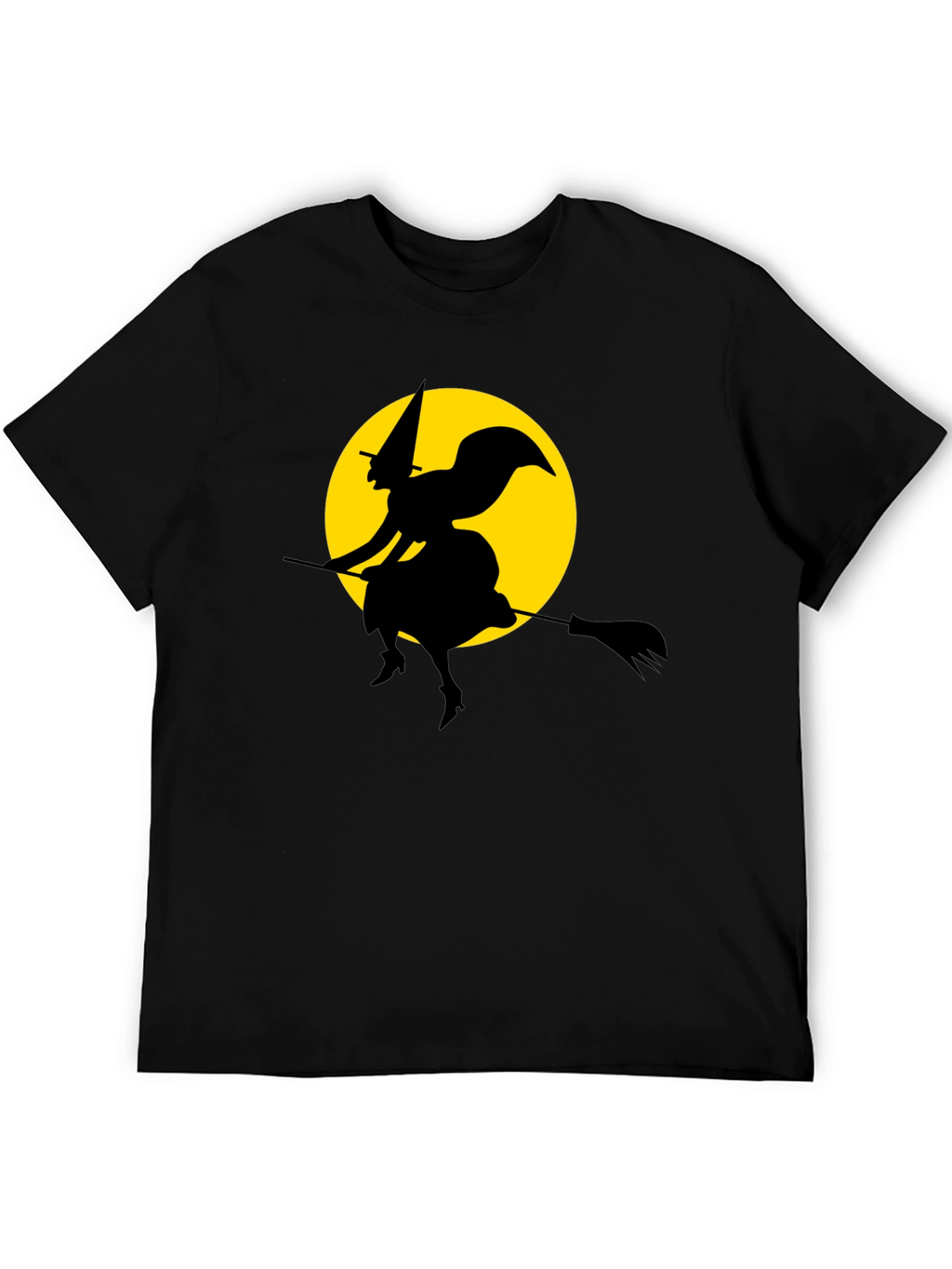 Witch on Broomstick T-Shirt - Spooky Halloween Tee