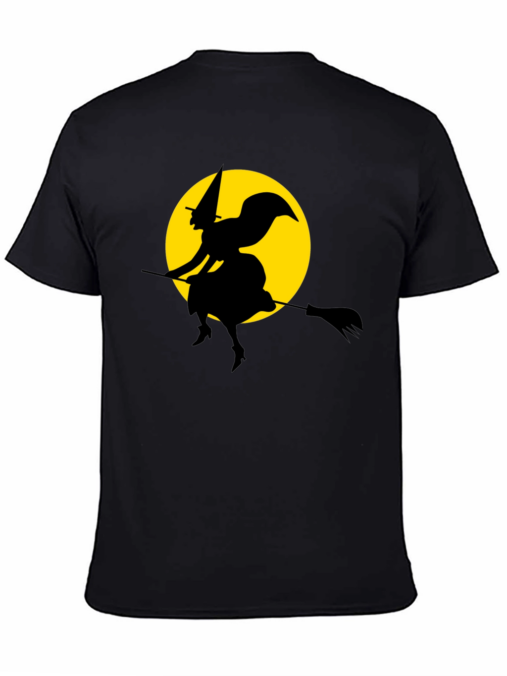 Witch on Broomstick T-Shirt - Spooky Halloween Tee