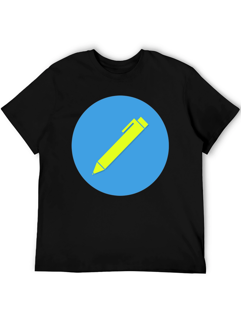 Stylish Black T-Shirt with Creative Pen Graphic
