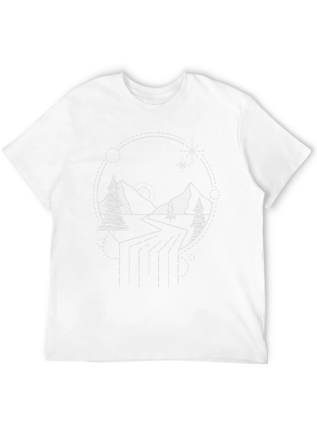 Geometric Mountain Scene Tee