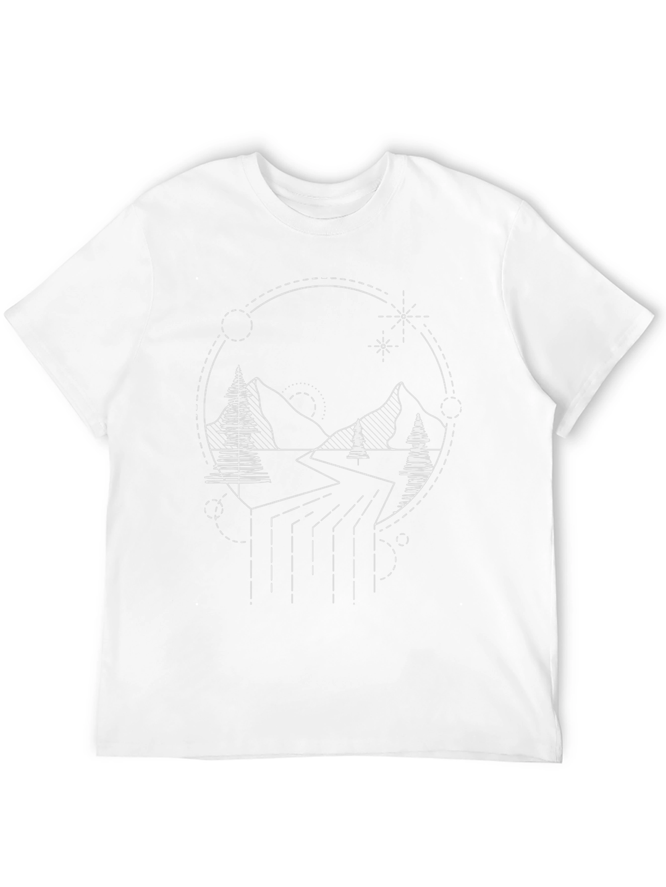 Geometric Mountain Scene Tee
