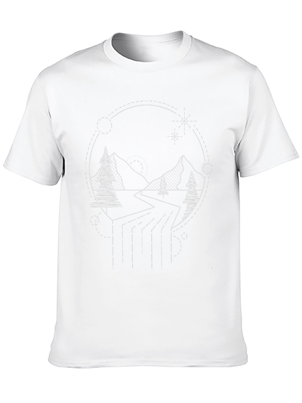 Geometric Mountain Scene Tee