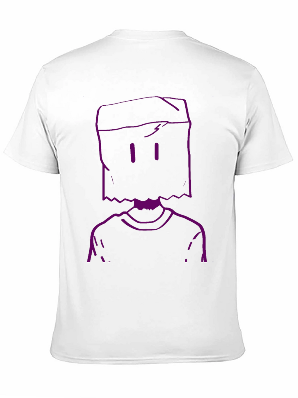 Purple Bag Head Outline Black T-Shirt