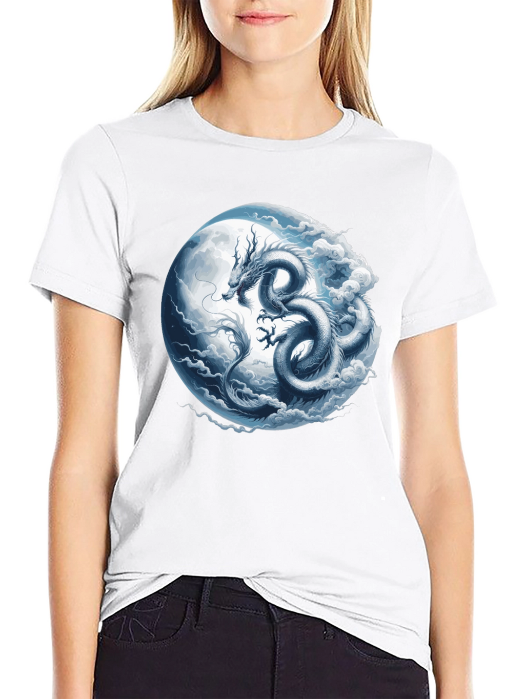 Dragon Moon Graphic T-Shirt - Mens Black Tee