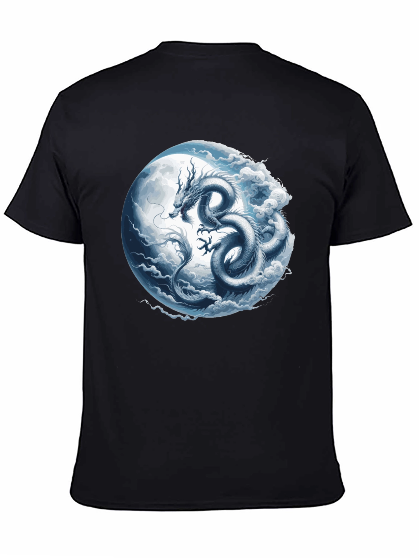 Dragon Moon Graphic T-Shirt - Mens Black Tee