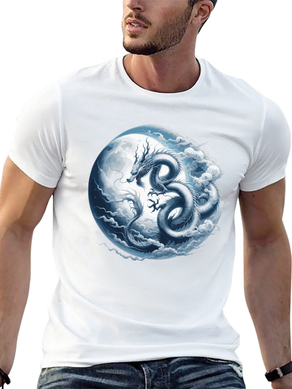 Dragon Moon Graphic T-Shirt - Mens Black Tee