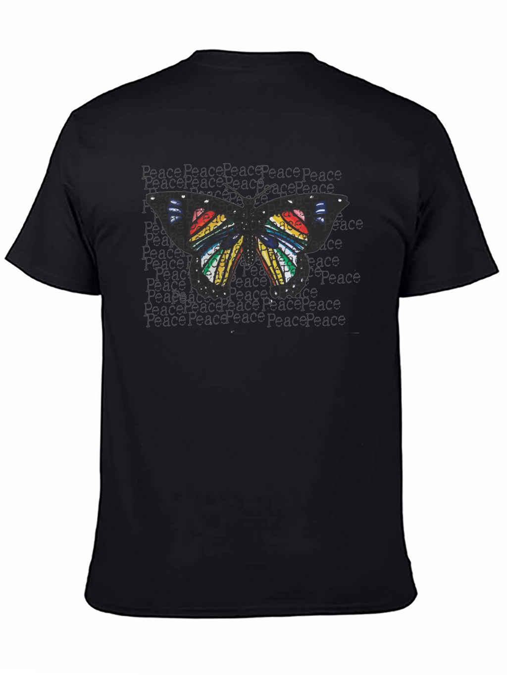 Peace Butterfly Graphic Tee - Black