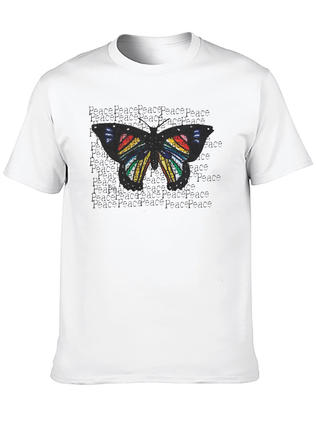 Peace Butterfly Graphic Tee - Black