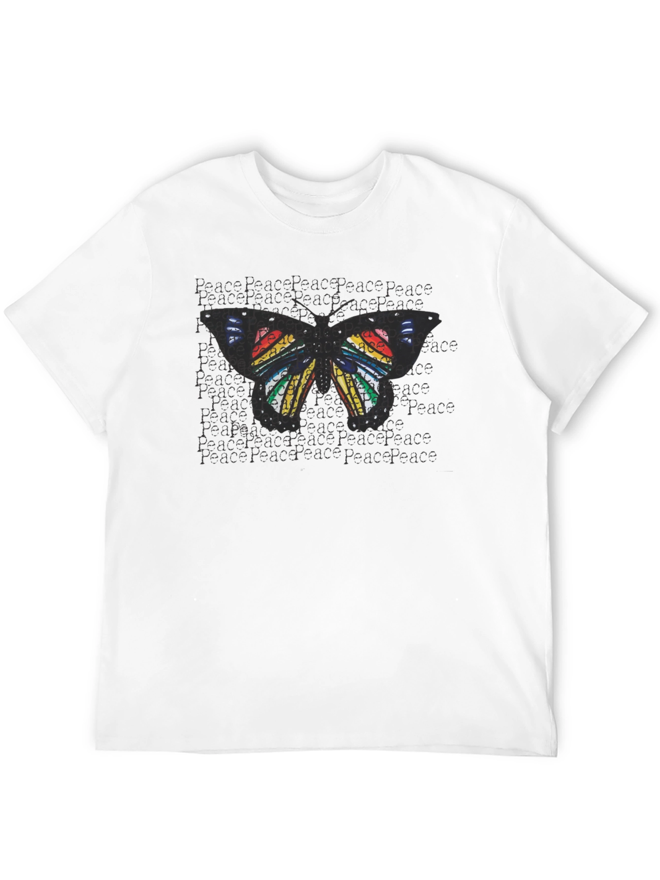 Peace Butterfly Graphic Tee - Black