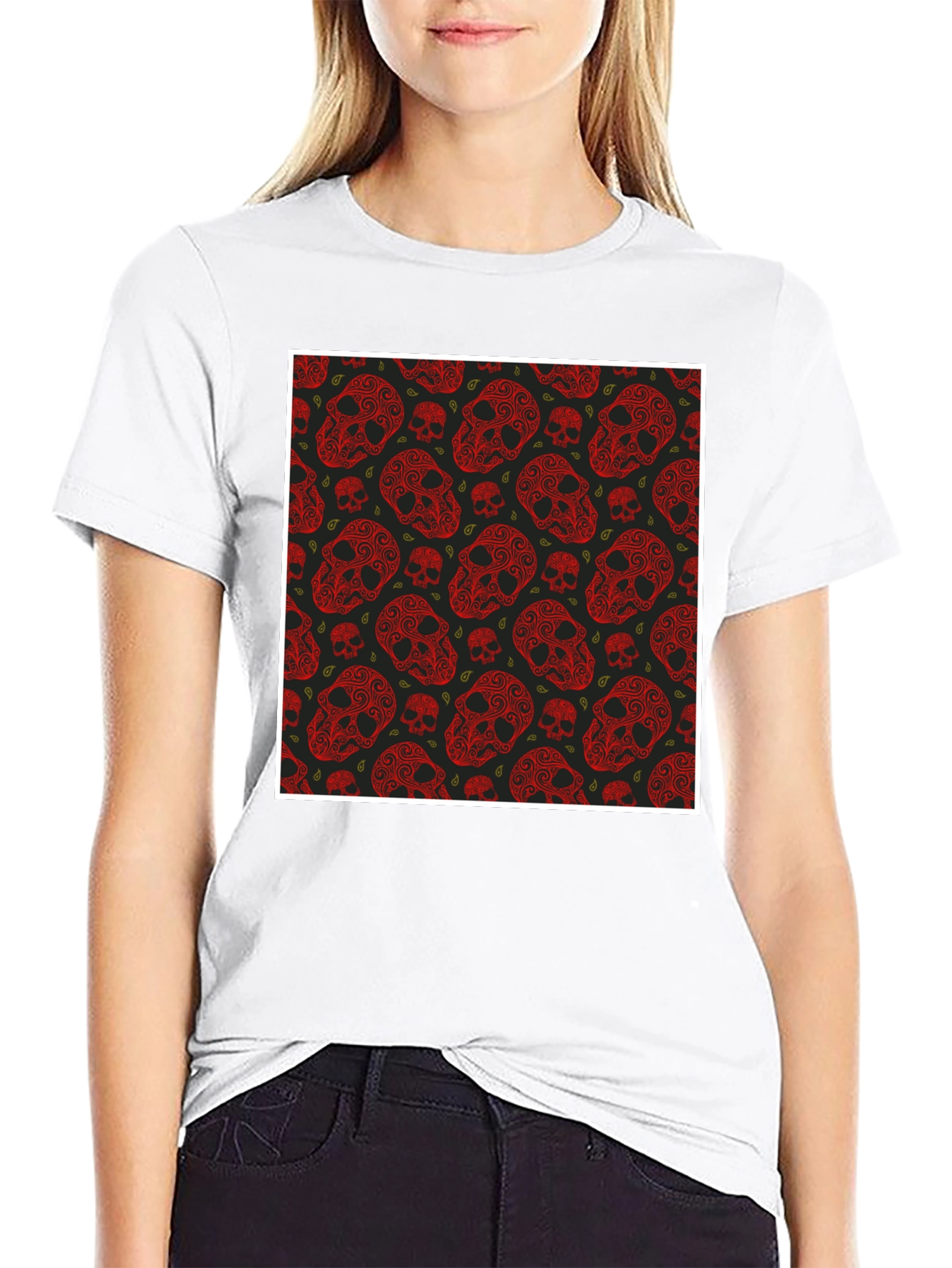 Skull Pattern Mens T-Shirt