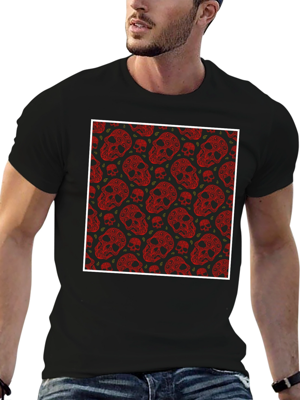 Skull Pattern Mens T-Shirt