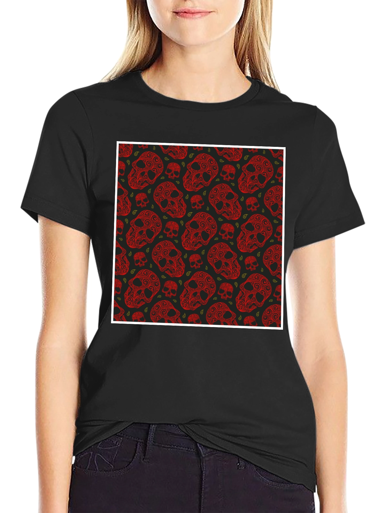 Skull Pattern Mens T-Shirt