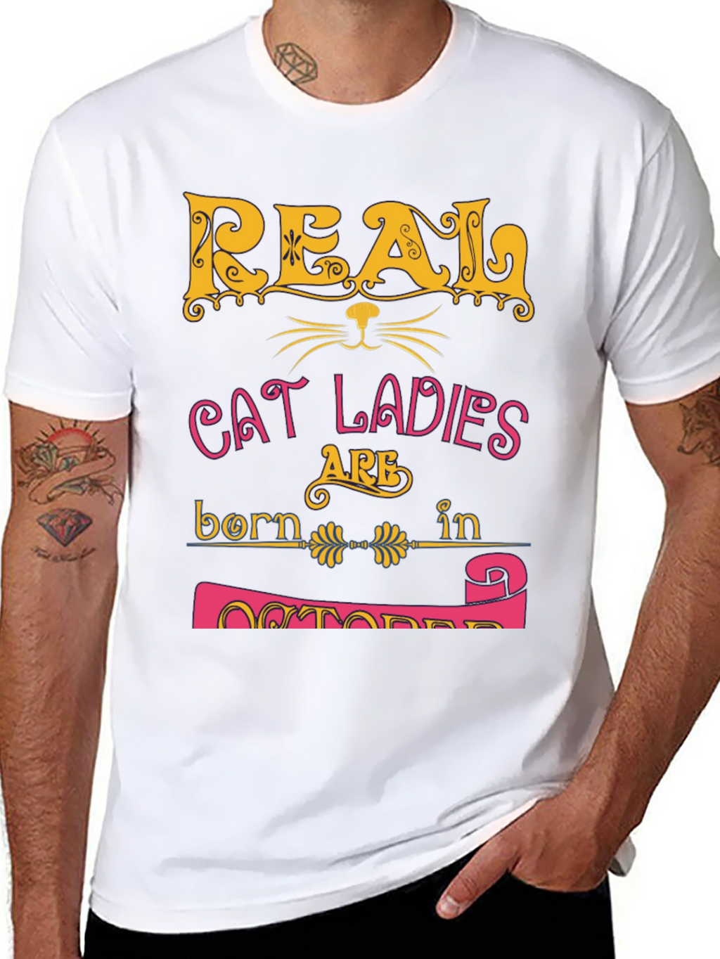 Real Cat Ladies October Birthday T-Shirt
