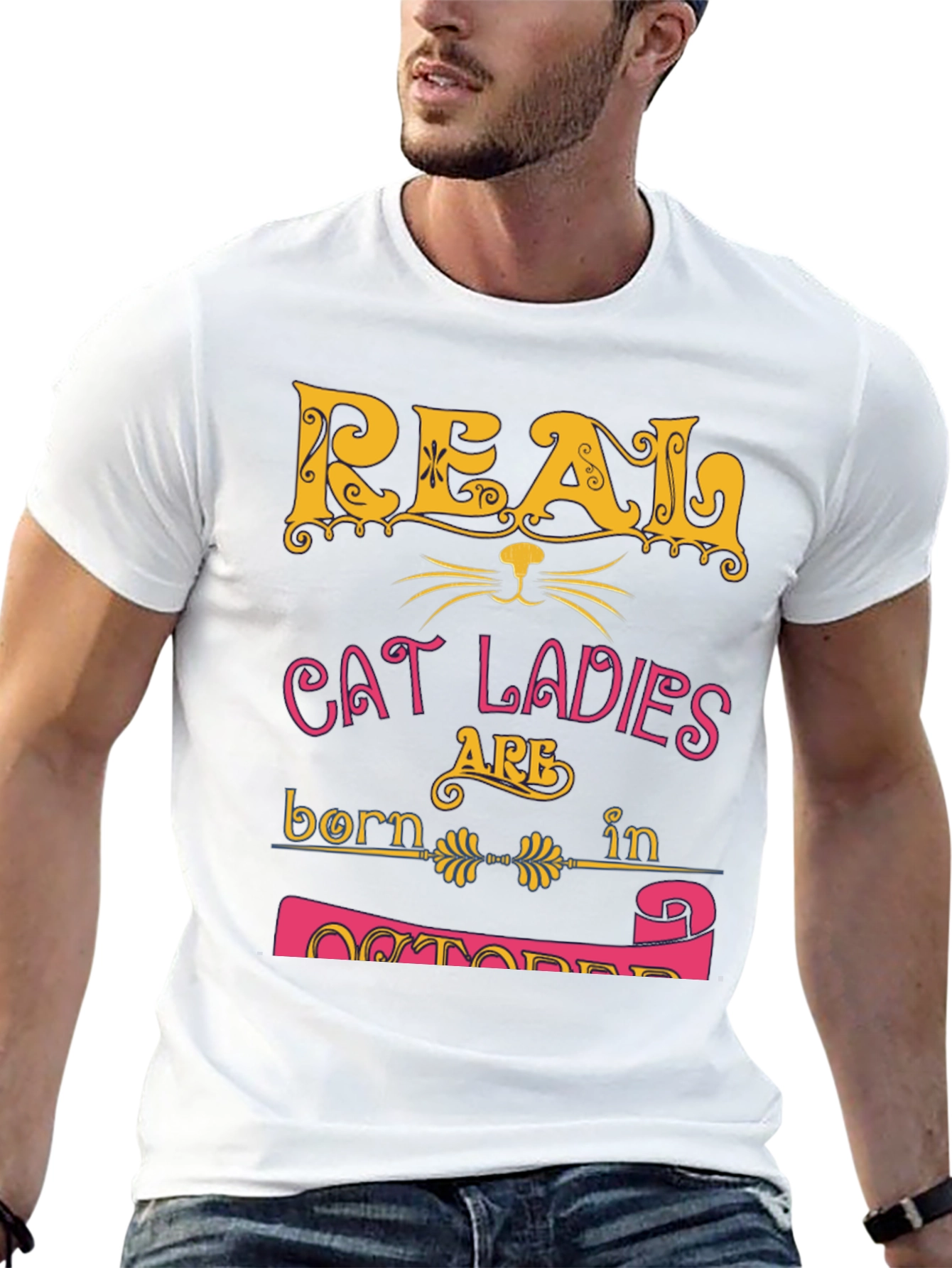 Real Cat Ladies October Birthday T-Shirt