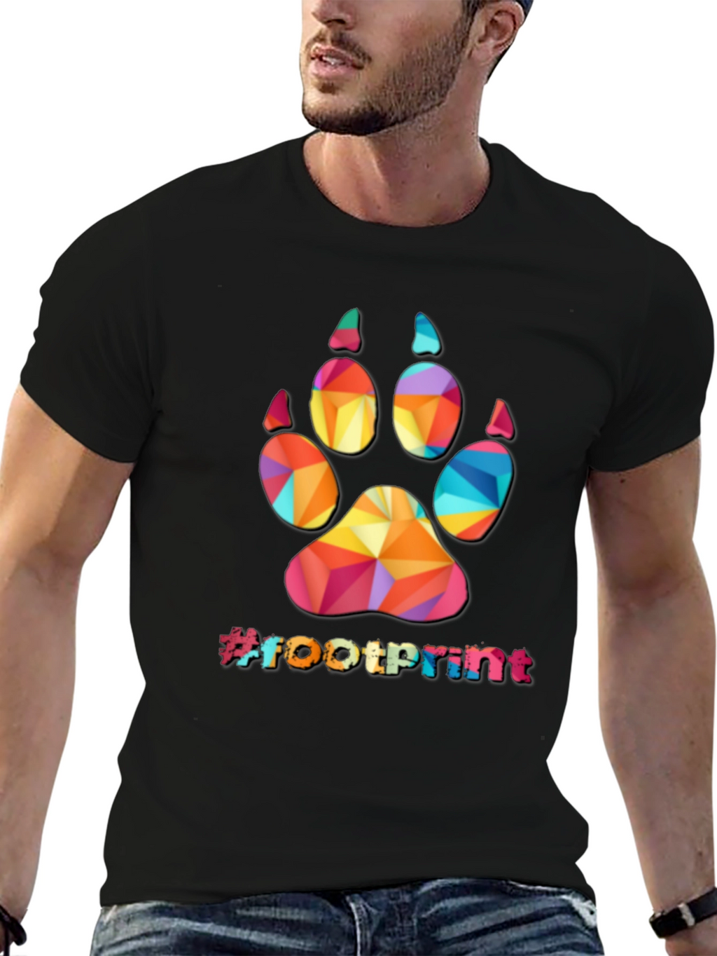 Geometric Paw Print T-Shirt