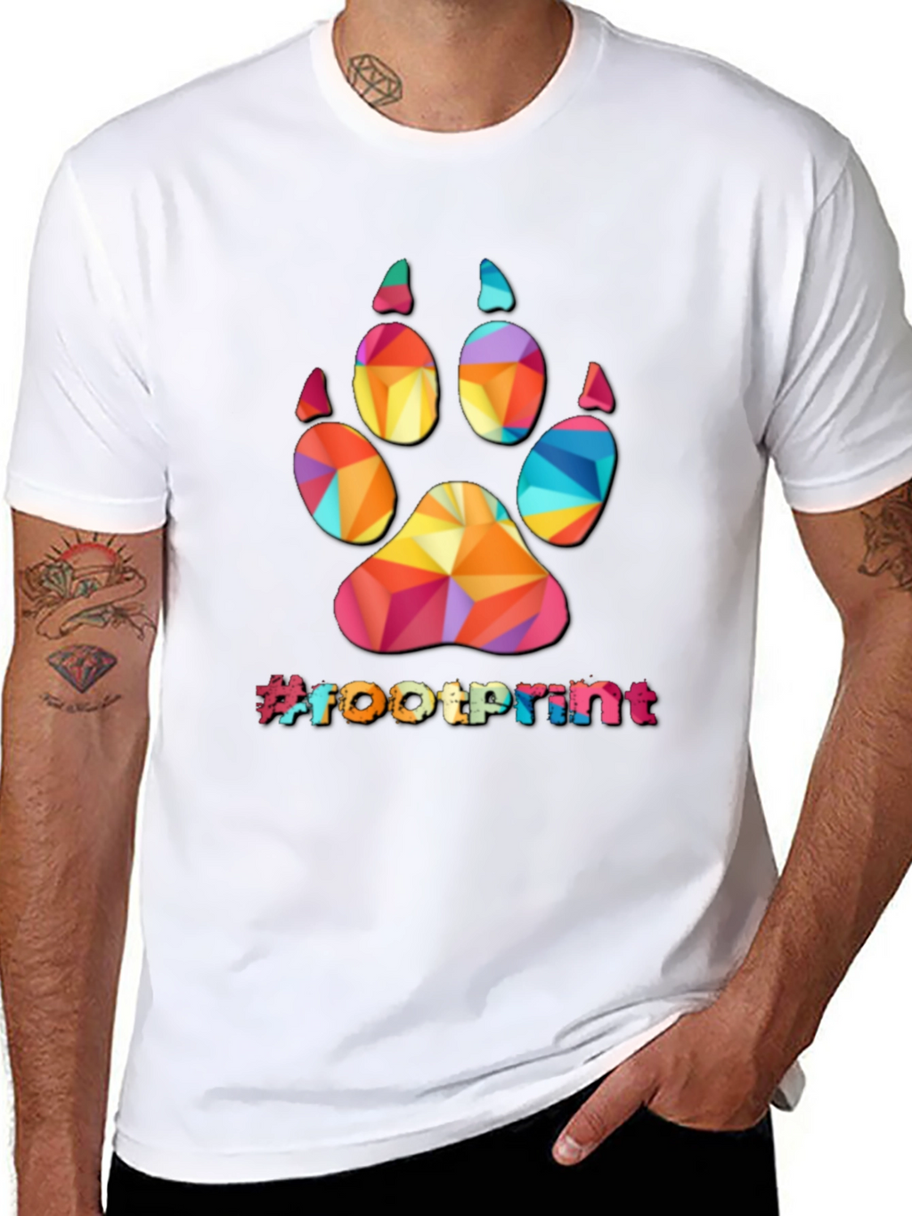 Geometric Paw Print T-Shirt