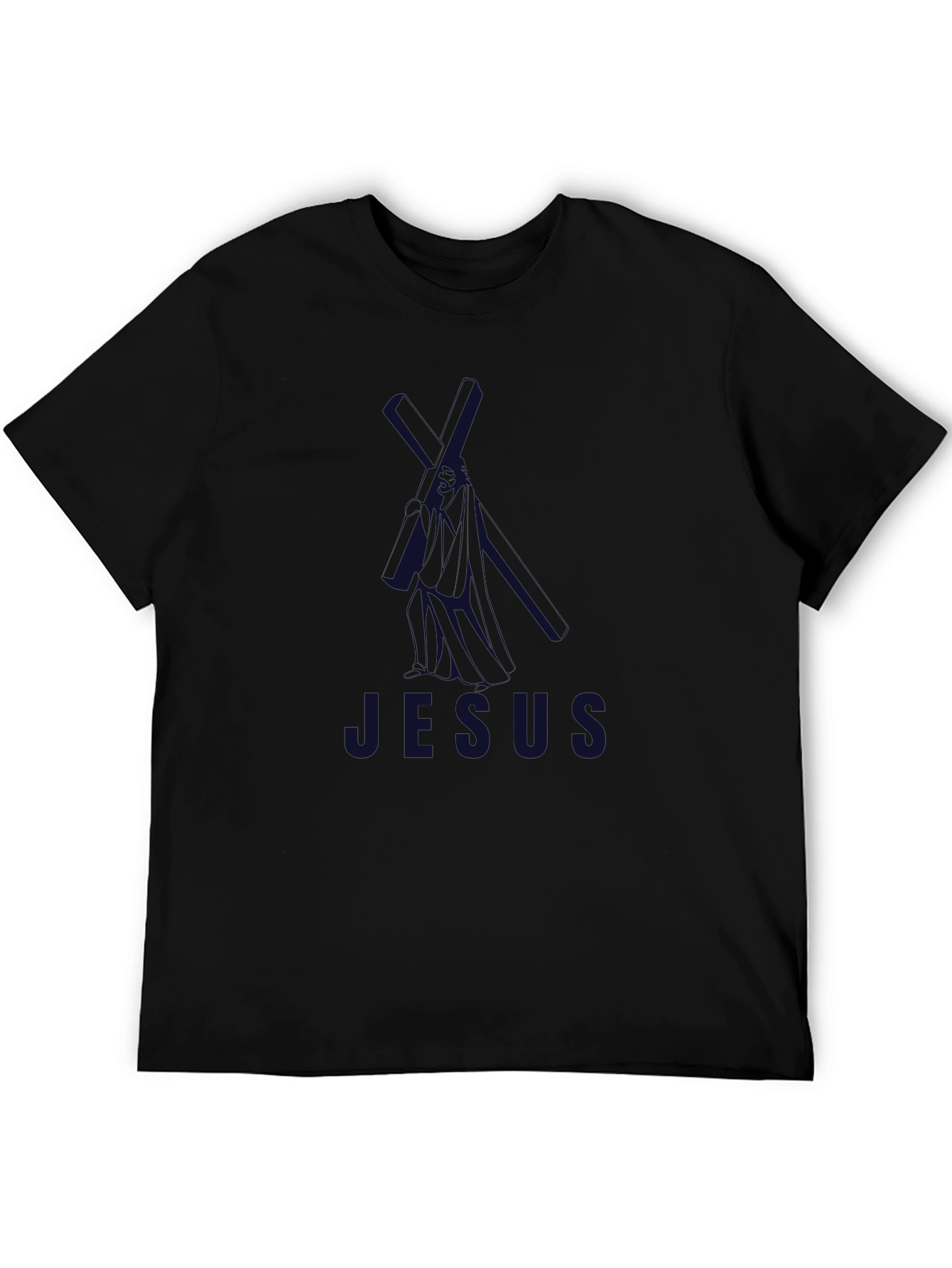 Jesus Graphic Print Black T-Shirt