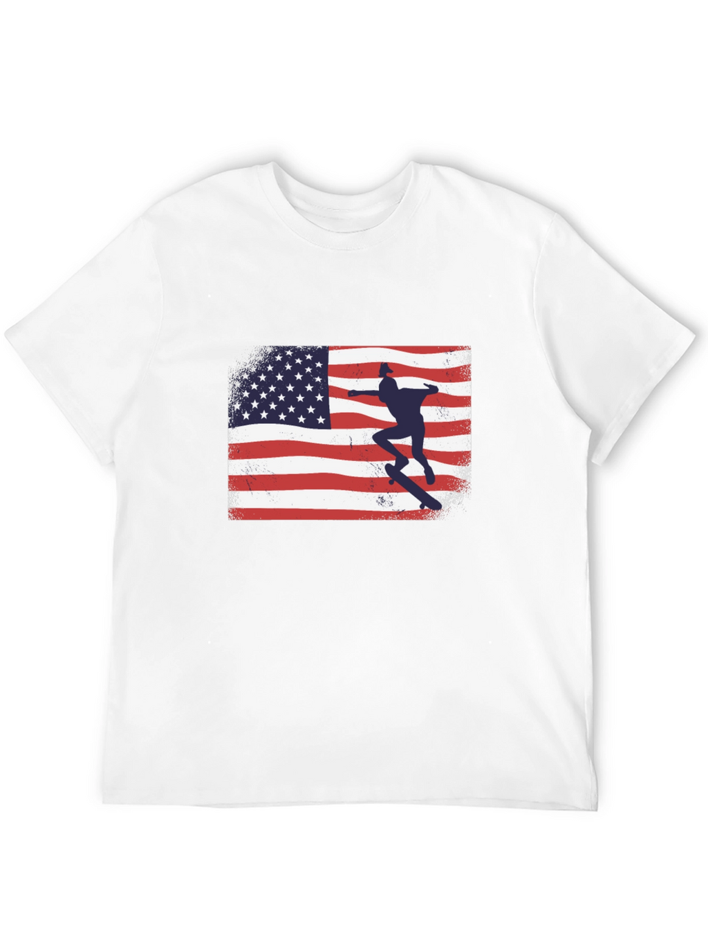 American Flag Skateboarder Graphic T-Shirt