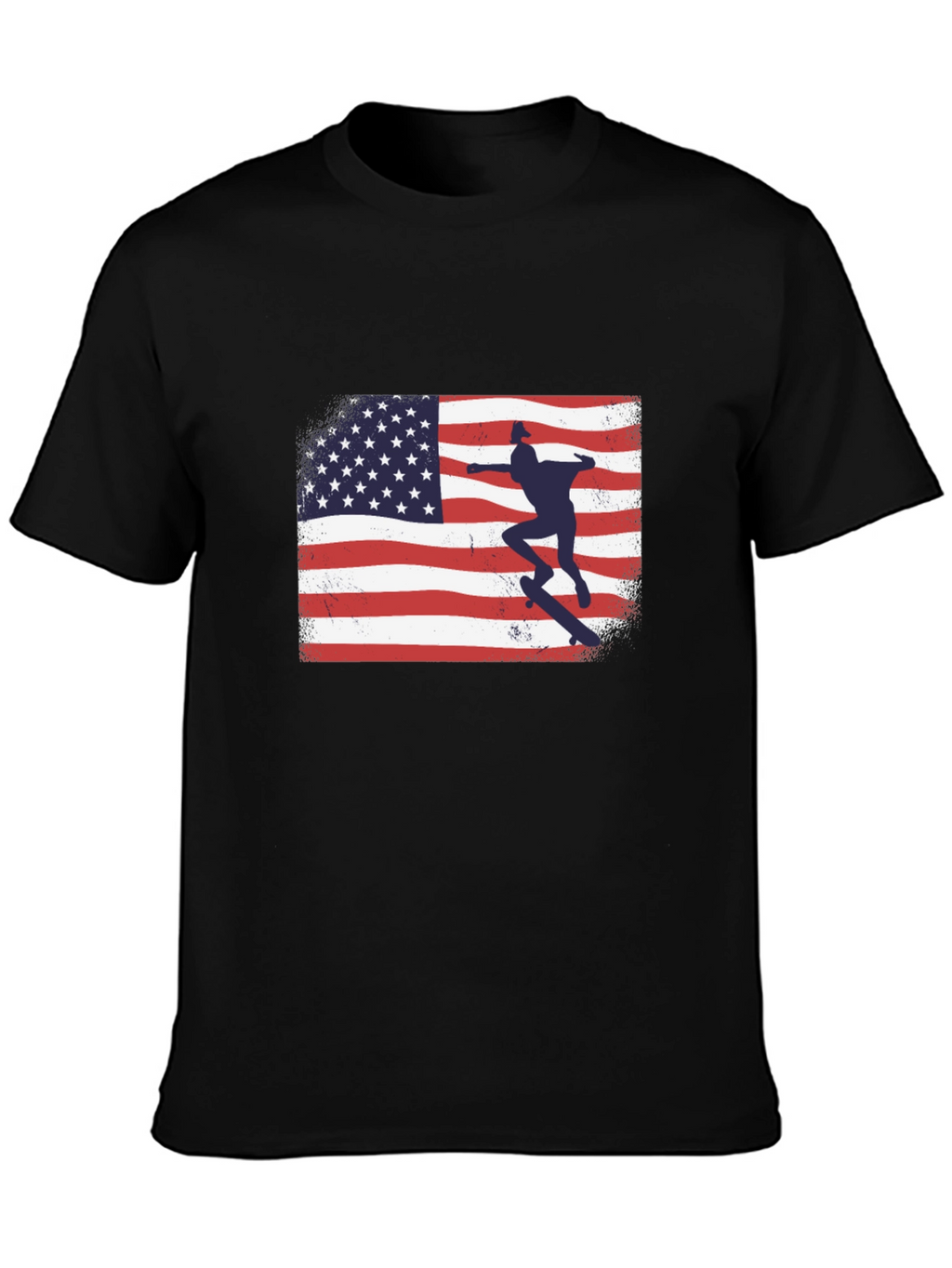 American Flag Skateboarder Graphic T-Shirt