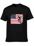American Flag Skateboarder Graphic T-Shirt