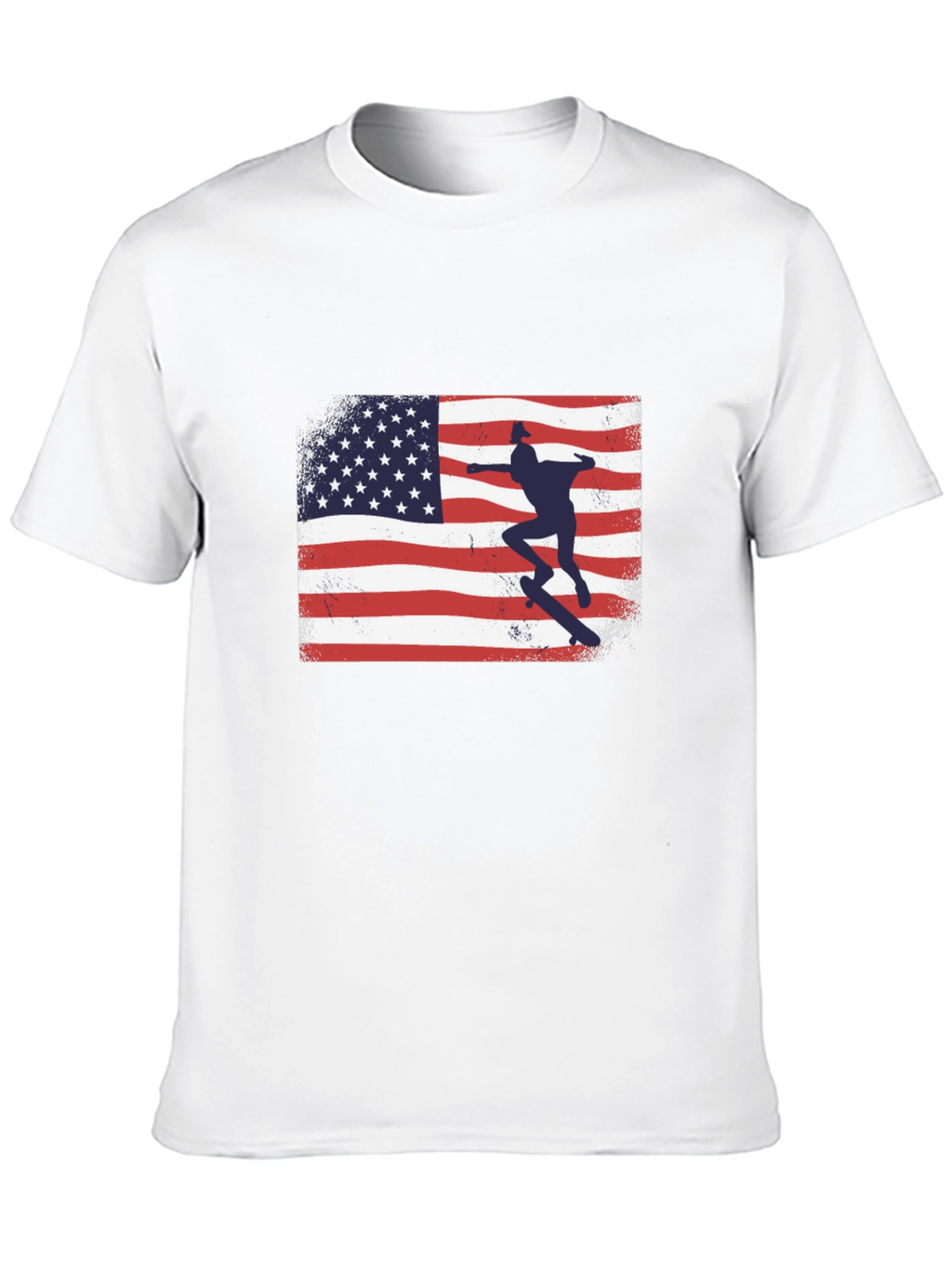 American Flag Skateboarder Graphic T-Shirt