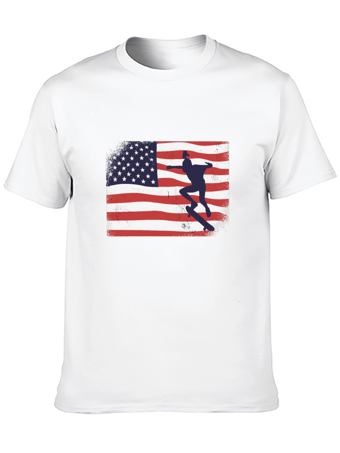 American Flag Skateboarder Graphic T-Shirt