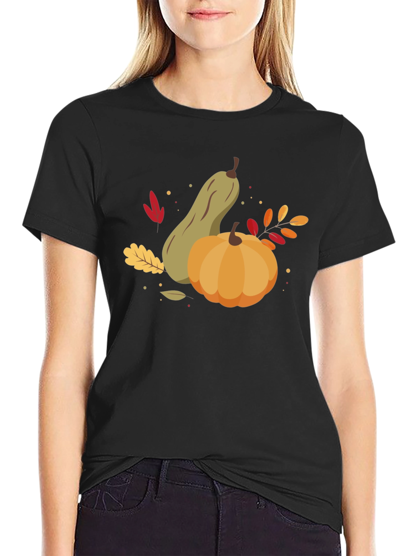 Autumn Harvest Graphic Tee - Pumpkin & Squash Design