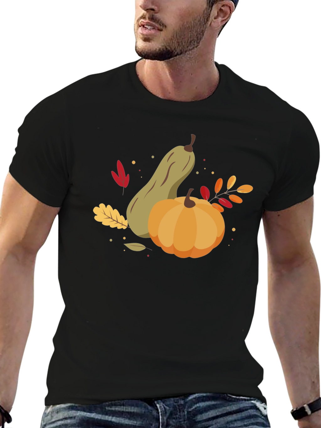 Autumn Harvest Graphic Tee - Pumpkin & Squash Design