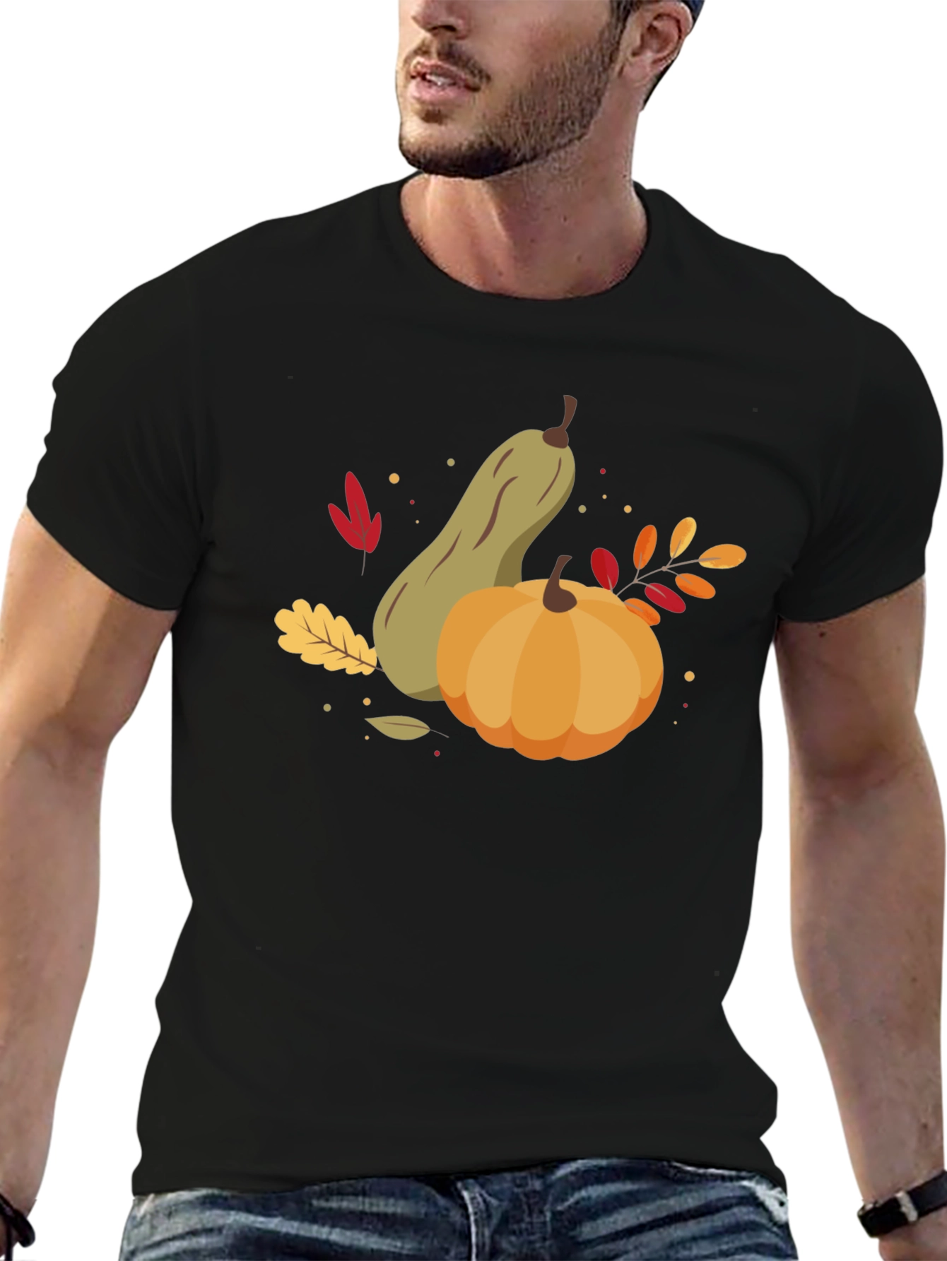 Autumn Harvest Graphic Tee - Pumpkin & Squash Design