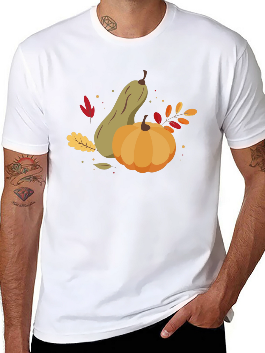 Autumn Harvest Graphic Tee - Pumpkin & Squash Design