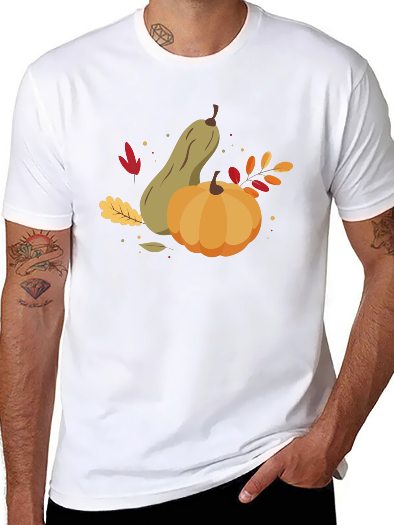 Autumn Harvest Graphic Tee - Pumpkin & Squash Design