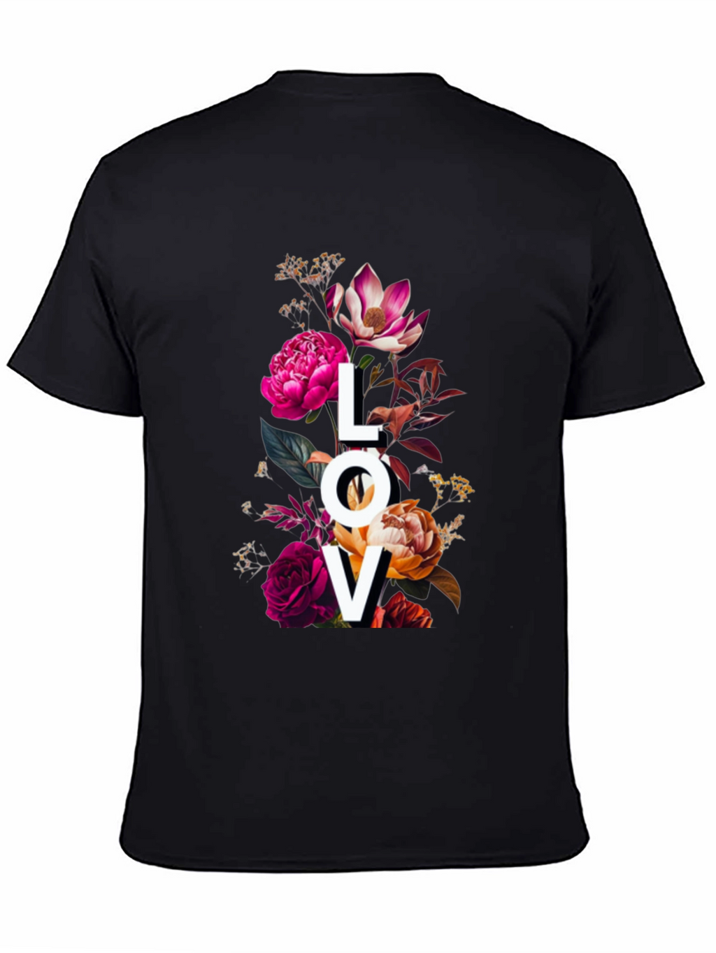 Floral LOVE Graphic Print T-Shirt