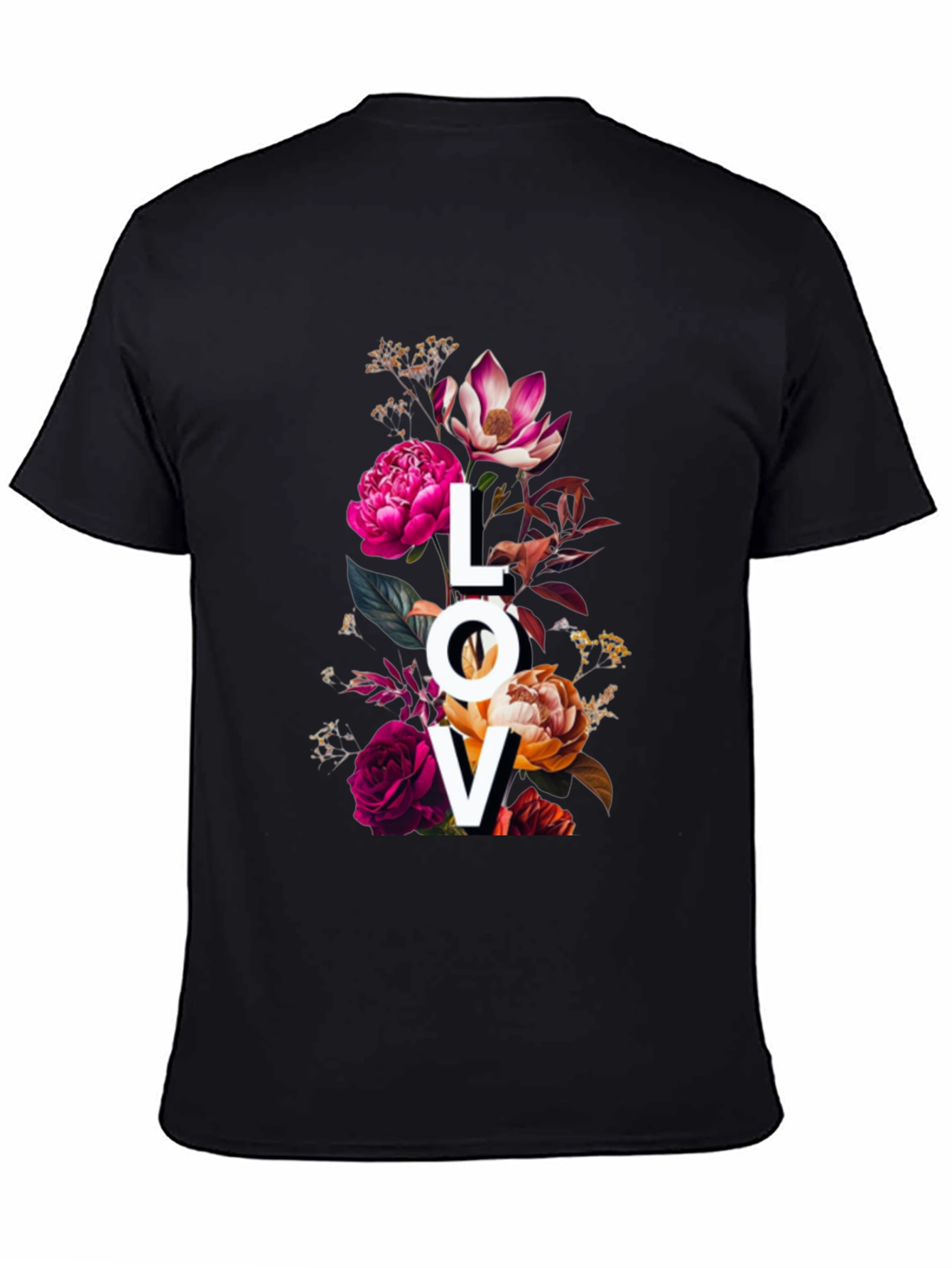 Floral LOVE Graphic Print T-Shirt
