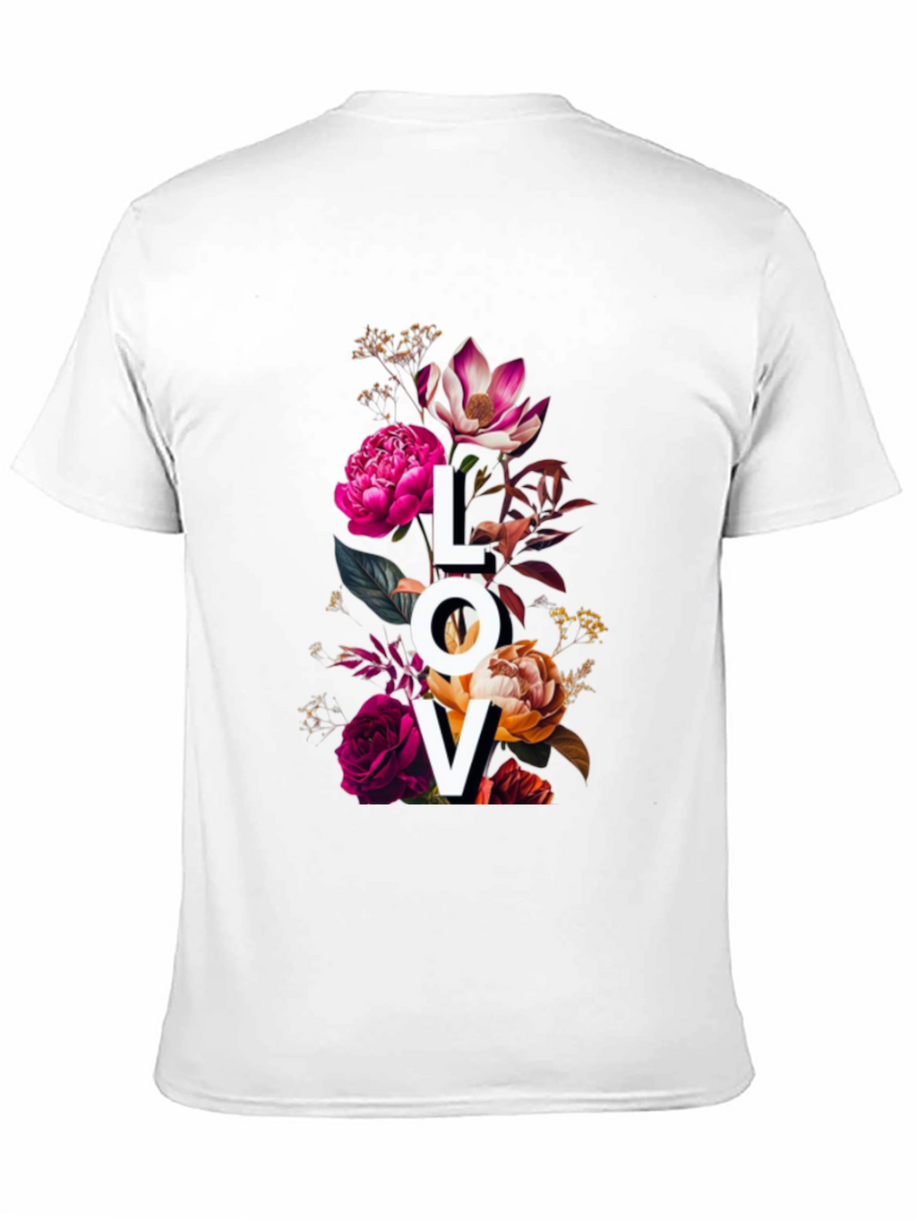 Floral LOVE Graphic Print T-Shirt