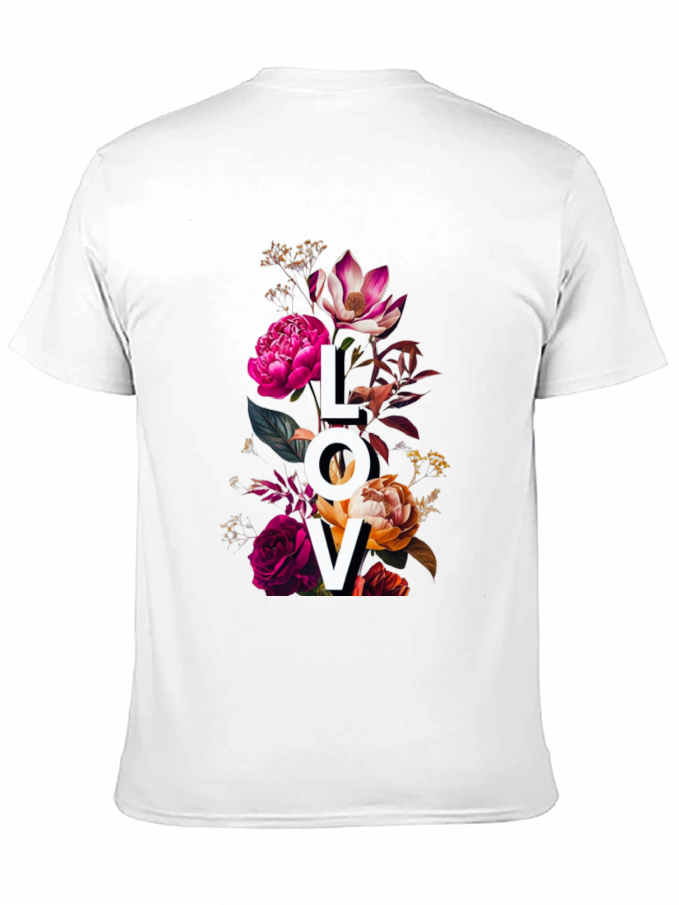 Floral LOVE Graphic Print T-Shirt