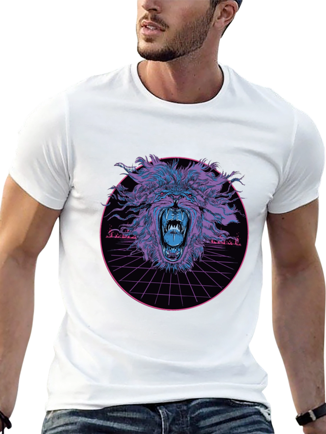 Retro Lion Graphic T-Shirt
