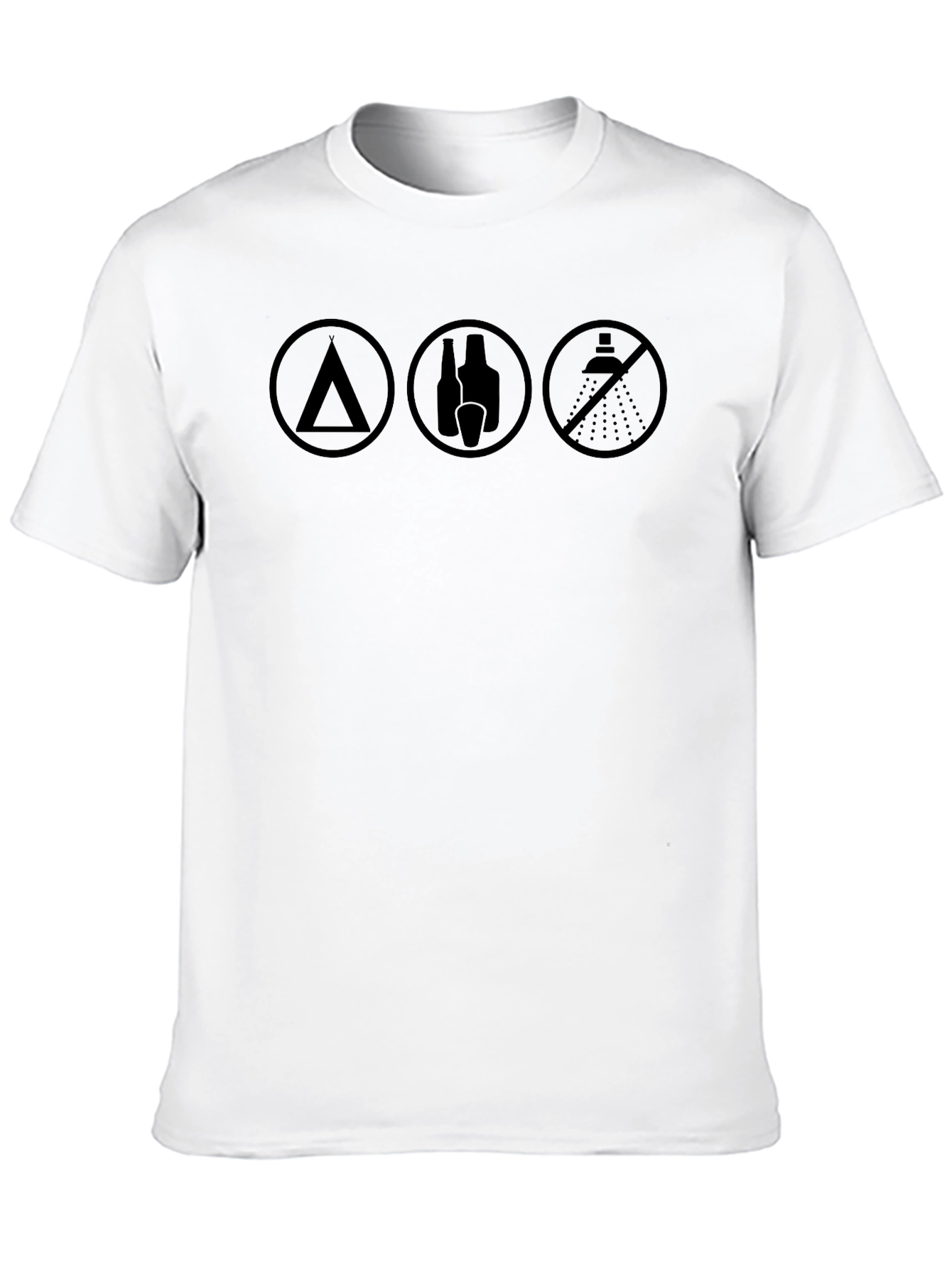 Camp Drink Dont Shower Black Graphic Tee