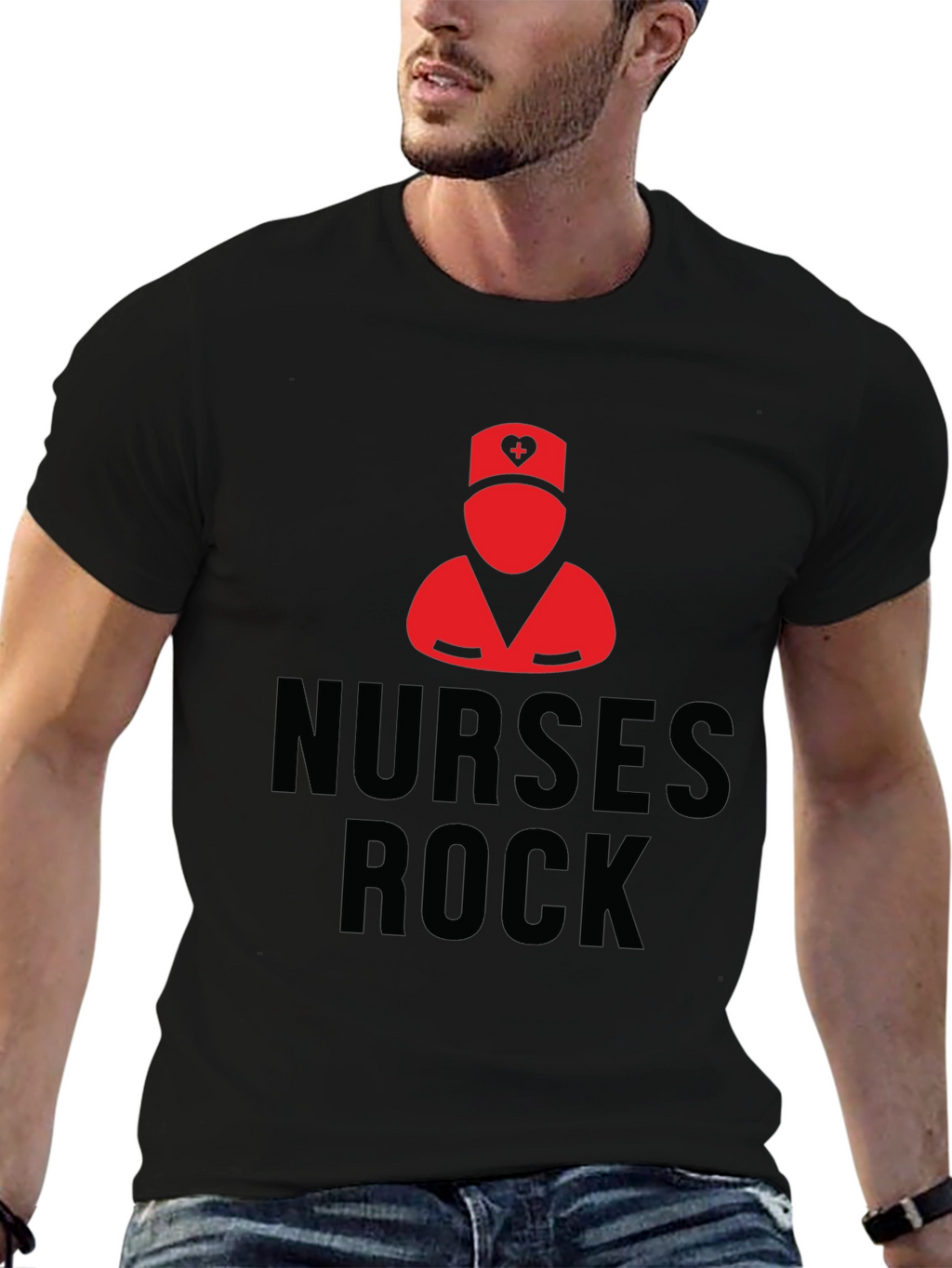 Nurses Rock Black T-Shirt