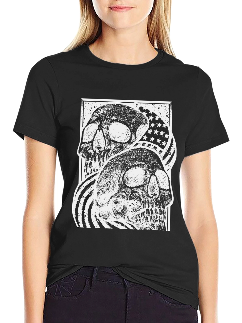 Skull American Flag Graphic Tee
