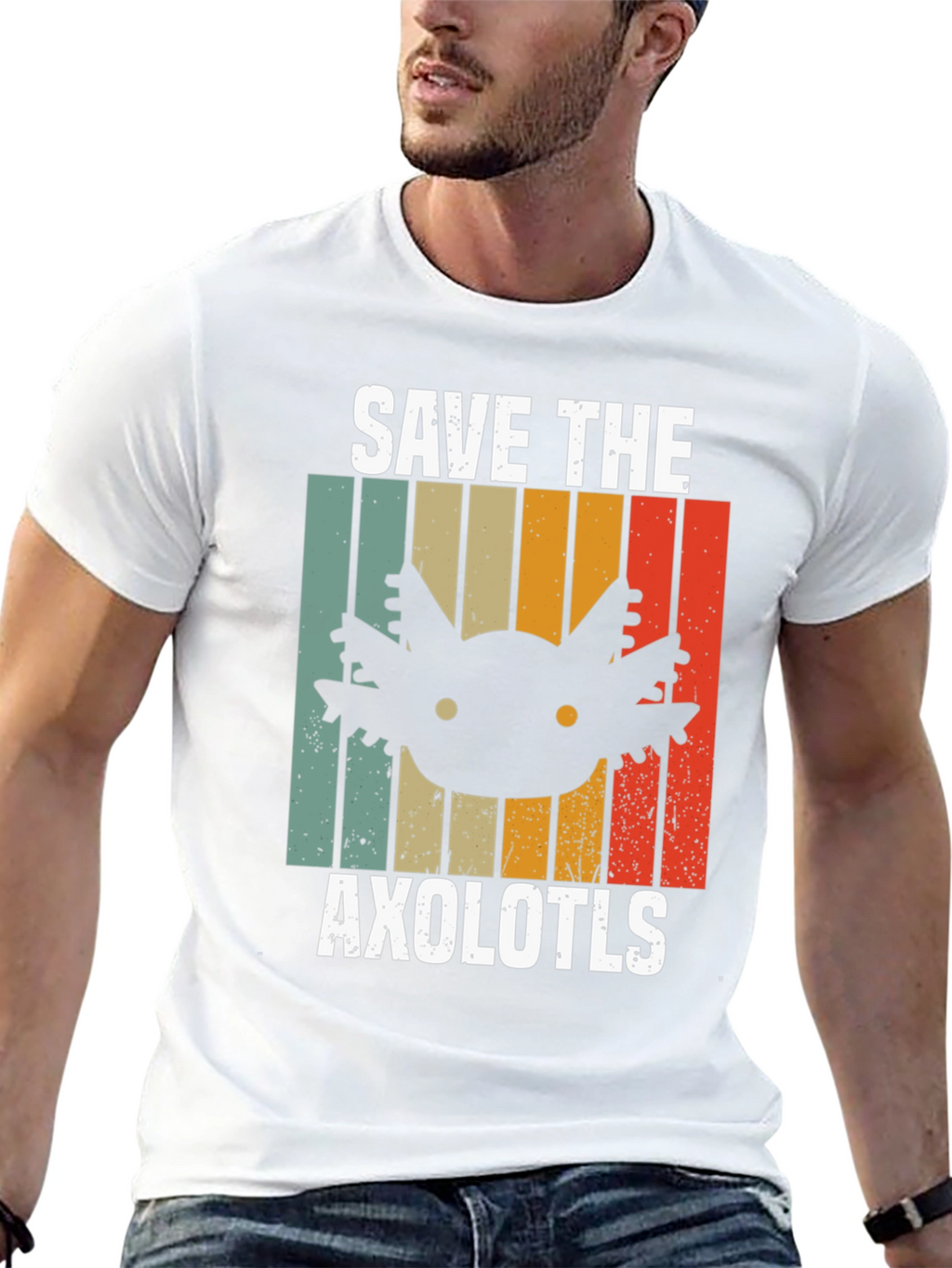 Save the Axolotls Retro T-Shirt - Unisex