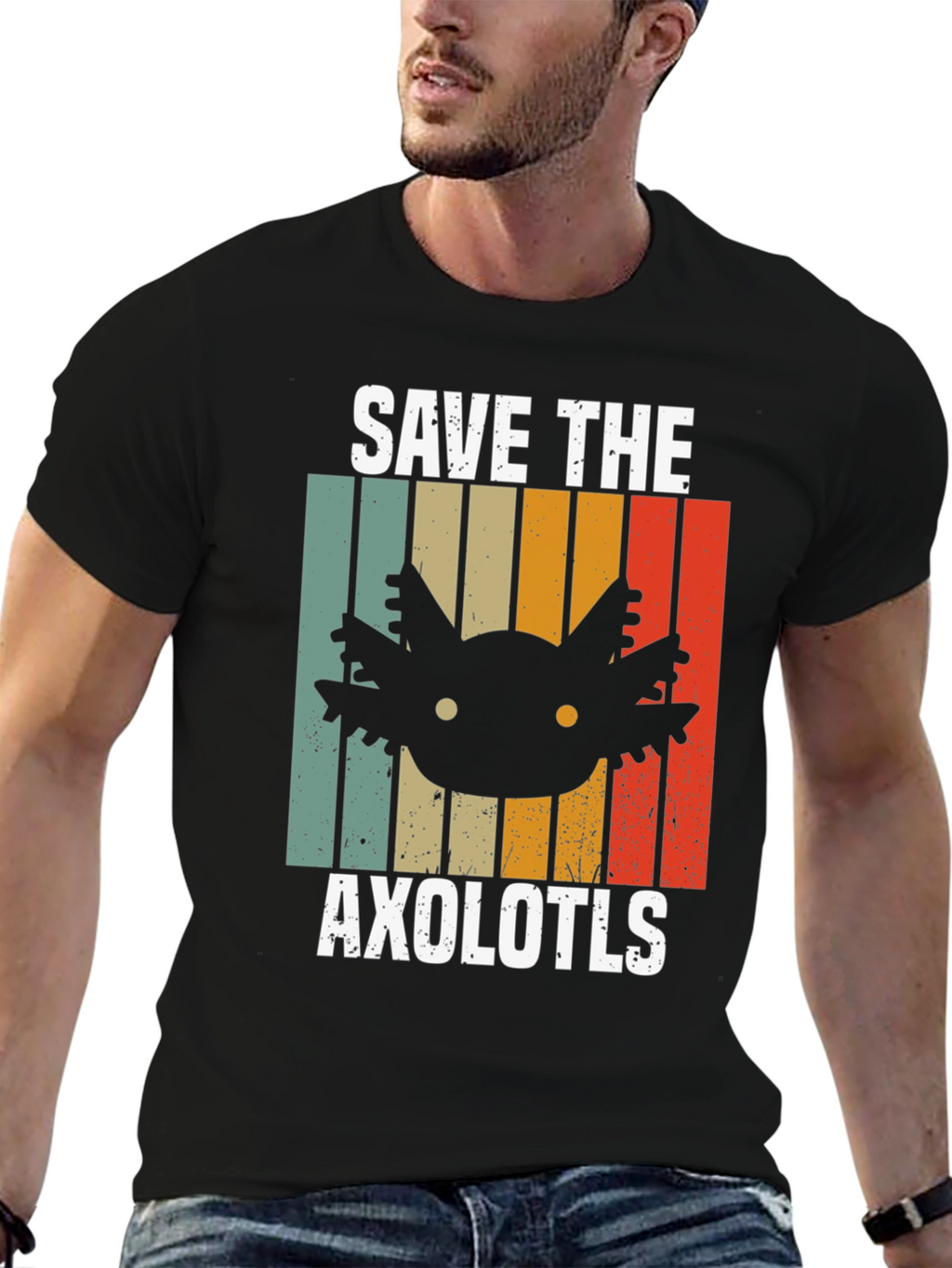 Save the Axolotls Retro T-Shirt - Unisex
