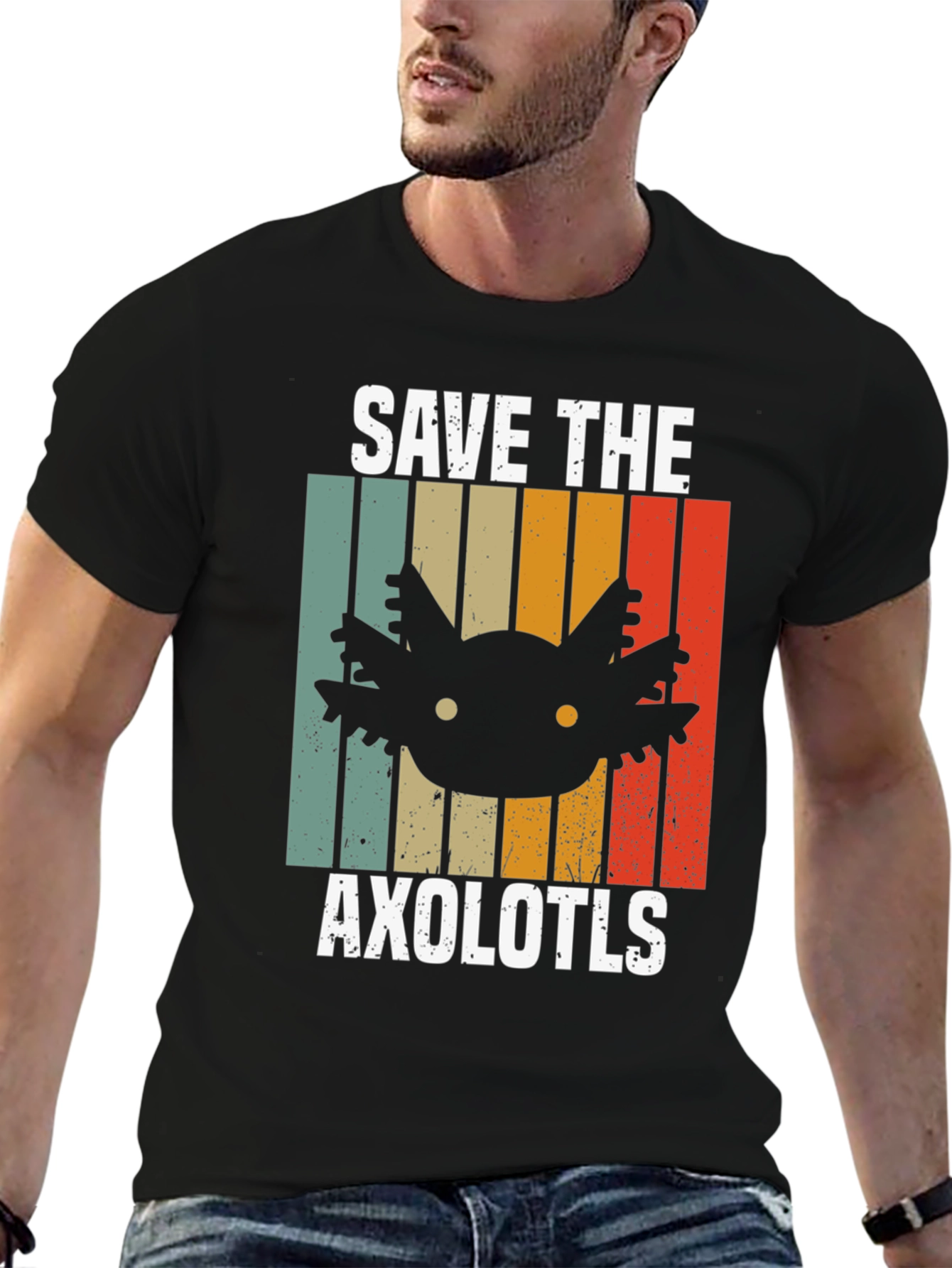 Save the Axolotls Retro T-Shirt - Unisex