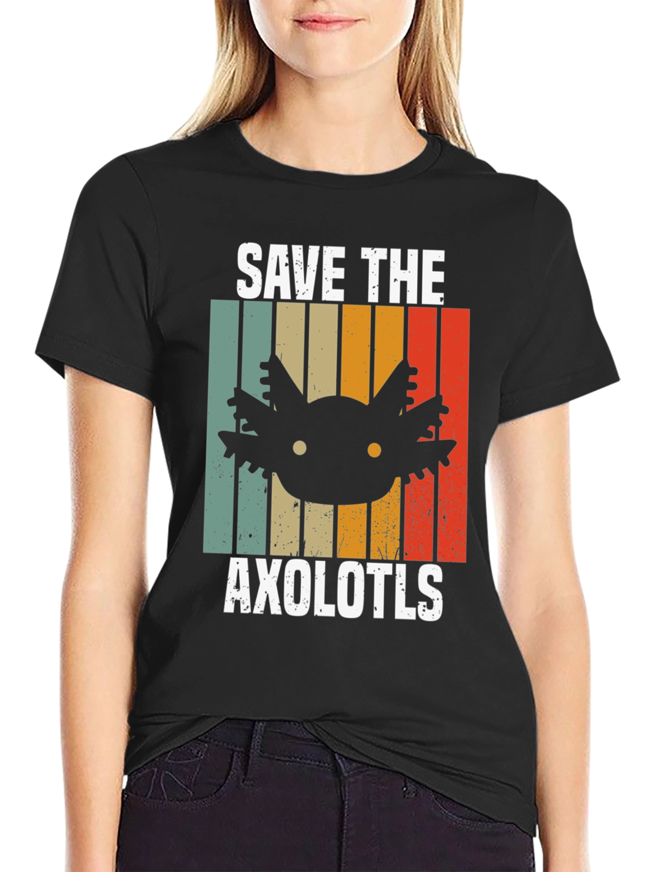 Save the Axolotls Retro T-Shirt - Unisex
