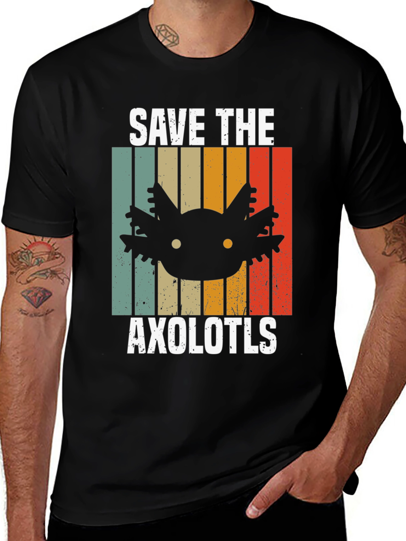 Save the Axolotls Retro T-Shirt - Unisex