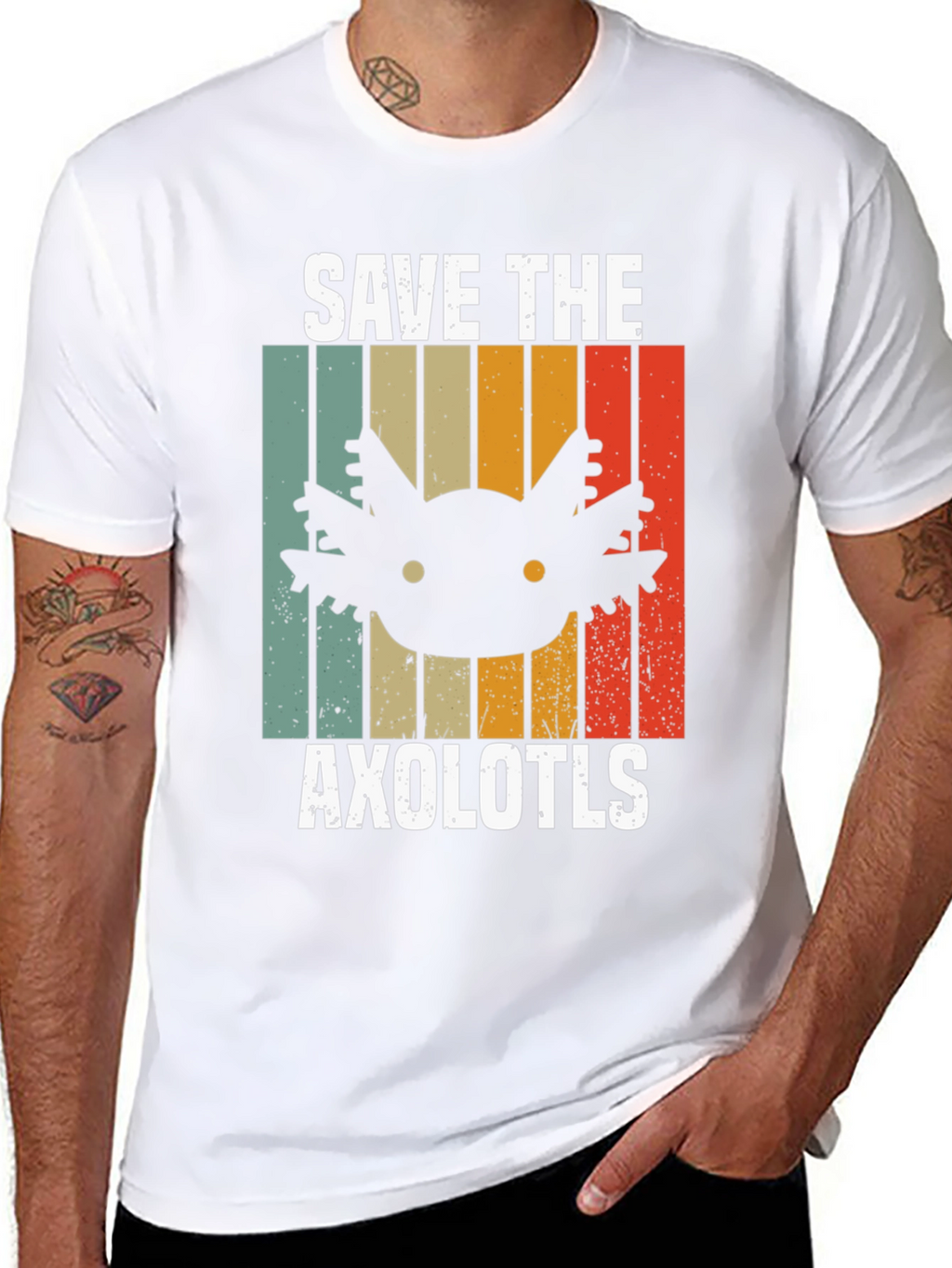 Save the Axolotls Retro T-Shirt - Unisex