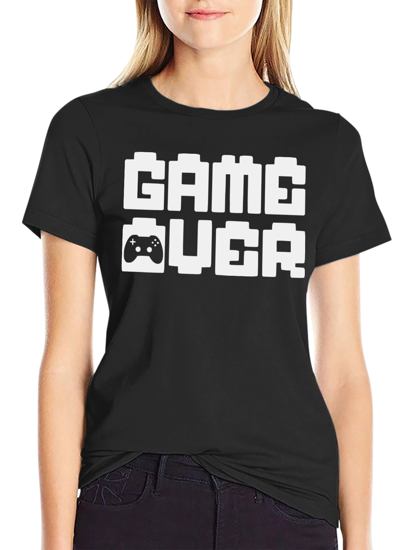 Game Over Pixel Art T-Shirt - Black
