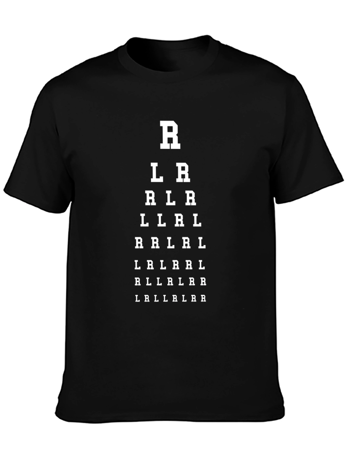 Eye Chart T-Shirt: R L Right Left Funny Optometry Tee